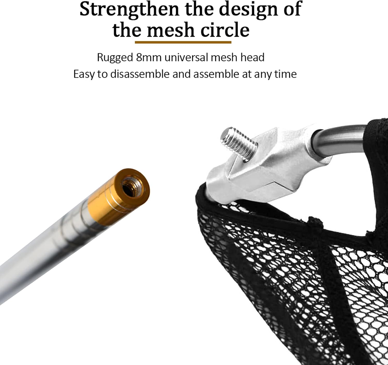 Fishing Landing Net with Aluminum Telescoping Pole 75" Long Handle,Rubber Coated Nylon Mesh,for Steelhead,Salmon,Fly,Kayak,Catfish,Bass,Trout,Shrimp,Crab,for Easy Catch & Release,Extend to 75 Inch - Image 5