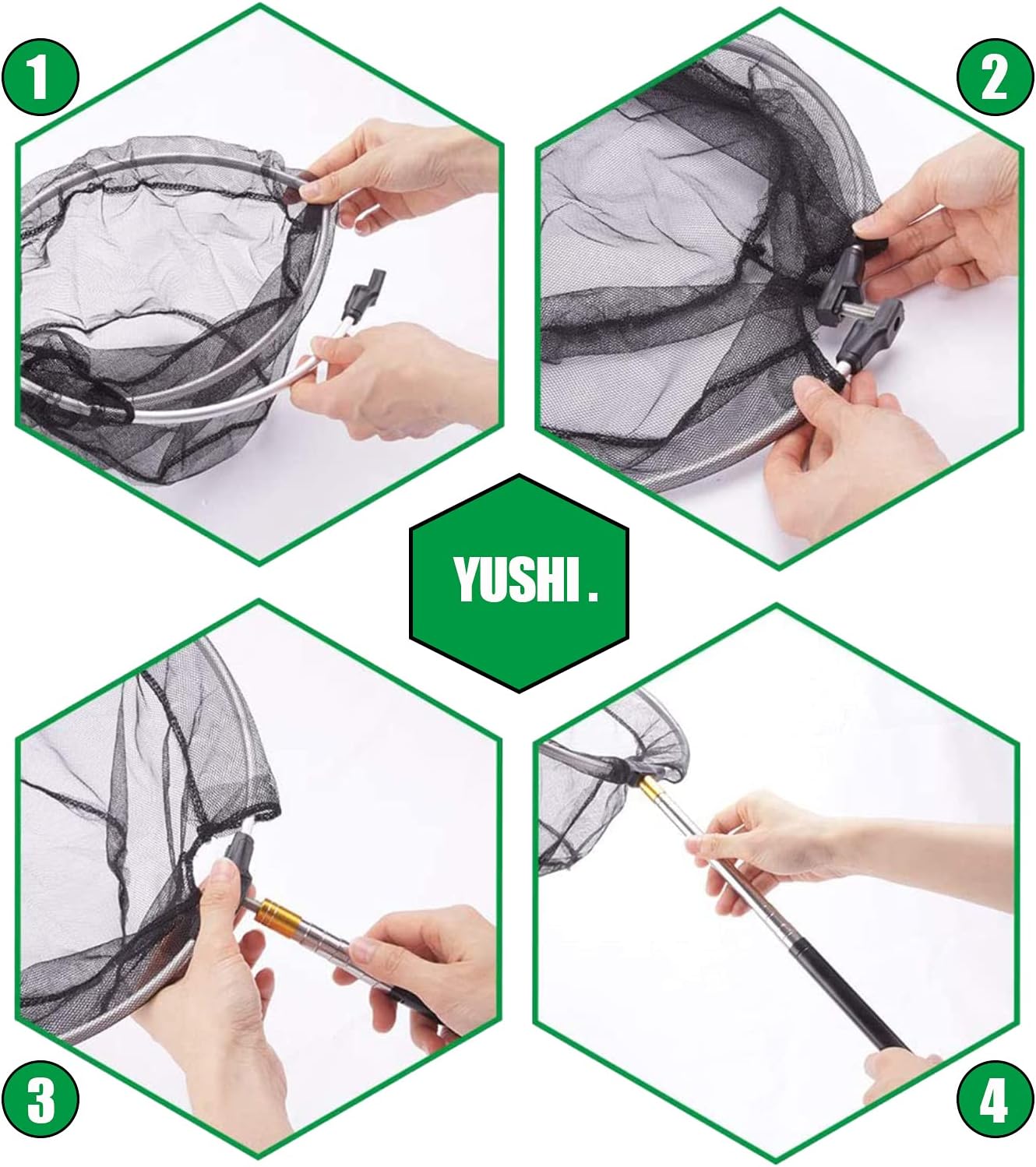 Fishing Landing Net with Aluminum Telescoping Pole 75" Long Handle,Rubber Coated Nylon Mesh,for Steelhead,Salmon,Fly,Kayak,Catfish,Bass,Trout,Shrimp,Crab,for Easy Catch & Release,Extend to 75 Inch - Image 7