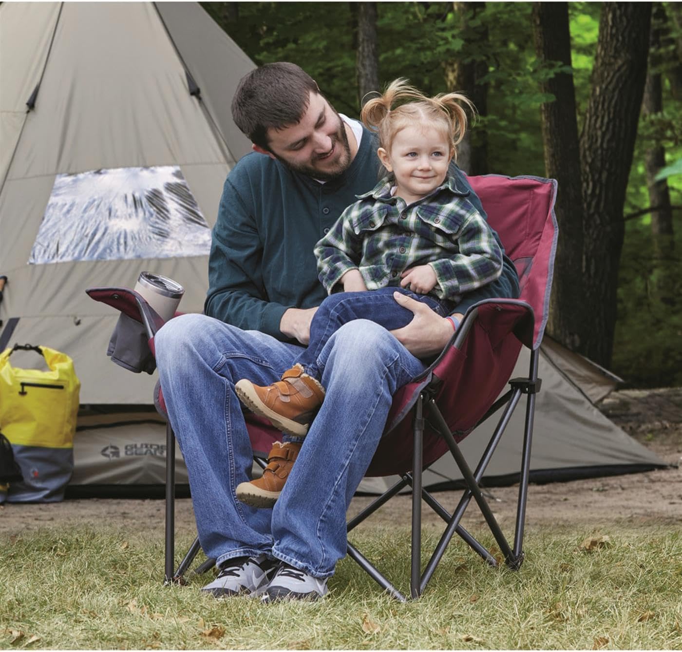 Guide Gear Oversized Extra Large Padded Camping Chair, Portable, Folding, Large Camp Lounge Beach Chairs for Outdoor, Adults, Men and Women, Heavy-Duty 400 Pound Capacity, with Cup Holder - Image 5