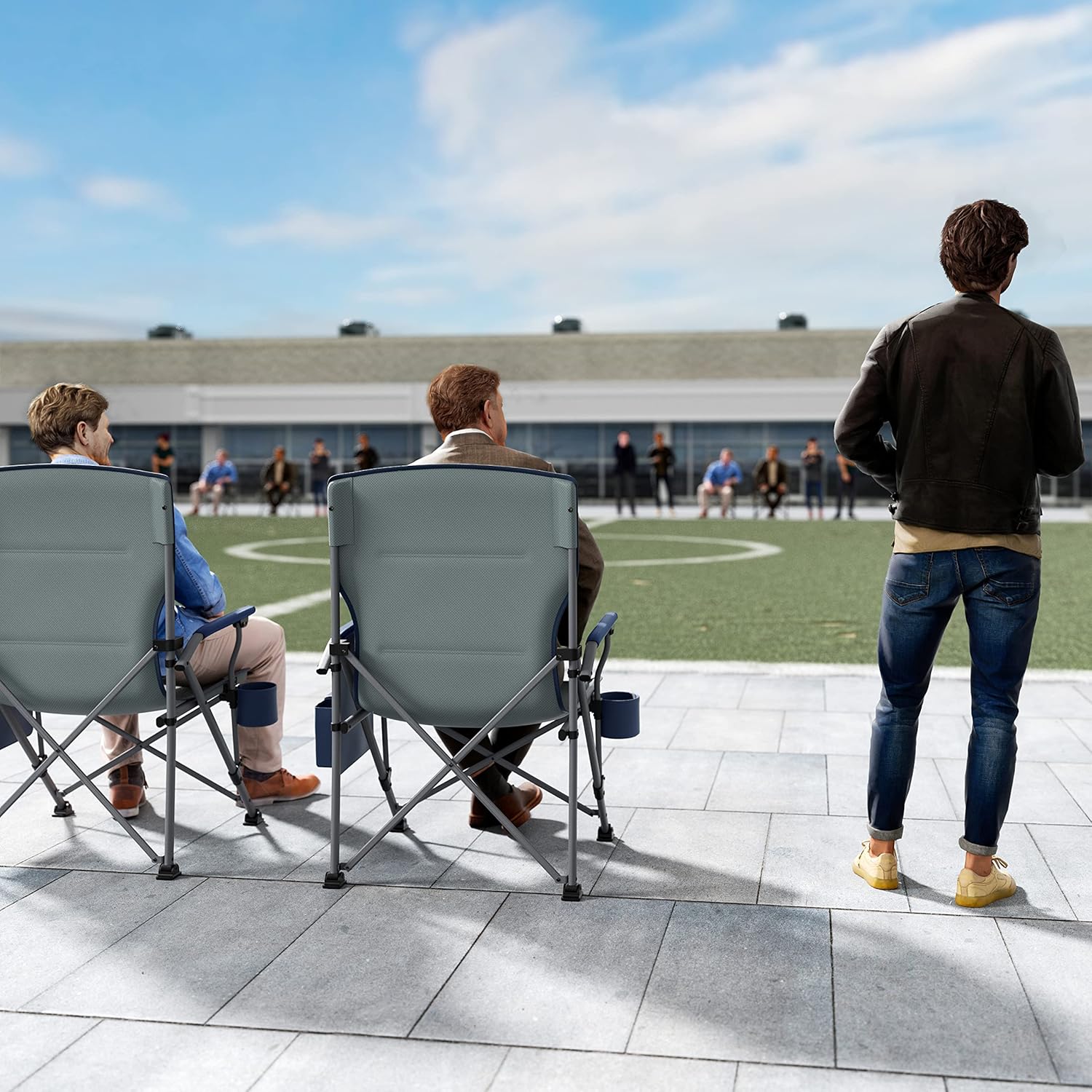 TIMBER RIDGE Oversized Folding Camping Chair High Back Heavy Duty for Adults Support up to 500lbs with Cup Holder, Side Pocket Cooler Bag - Image 8